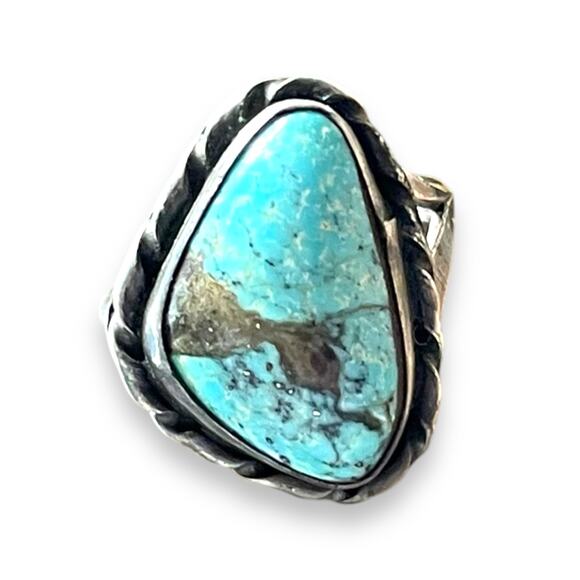 Sterling Jewelry - Vintage Sterling Silver Turquoise Ring sz 5